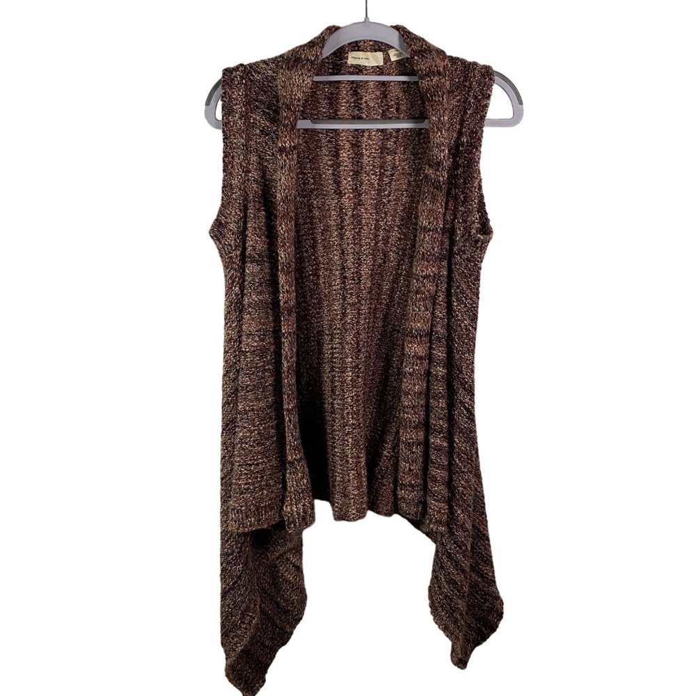 Anthropologie Sleeping on Snow Vest Womens Small bohemian knit‎ asymetrical